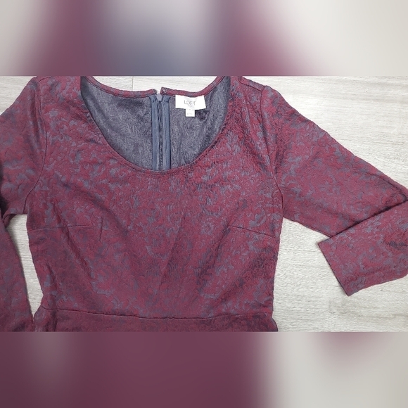 Undle Only: Loft Raised Floral Embroidered Fit & Flare Dress Size 8 - Picture 4 of 9